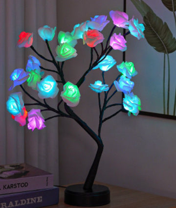 Table Lamp Flower Tree Rose Lamps Fairy Desk Night Lights USB Operated Gifts For Wedding Valentine Christmas Decoration